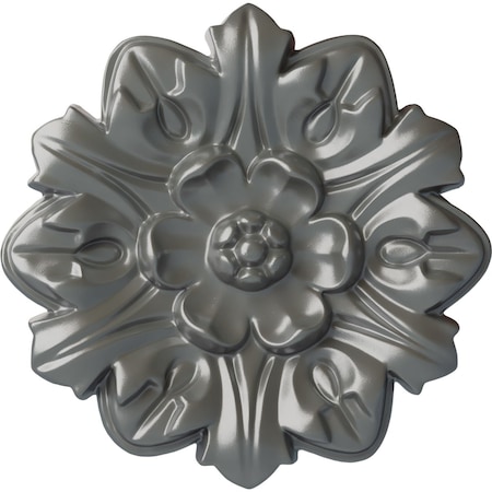 Ekena Millwork Emery Leaf Ceiling Medallion, Hand-Painted Silver, 7 5/8"OD x 1"P CM07EMSLS